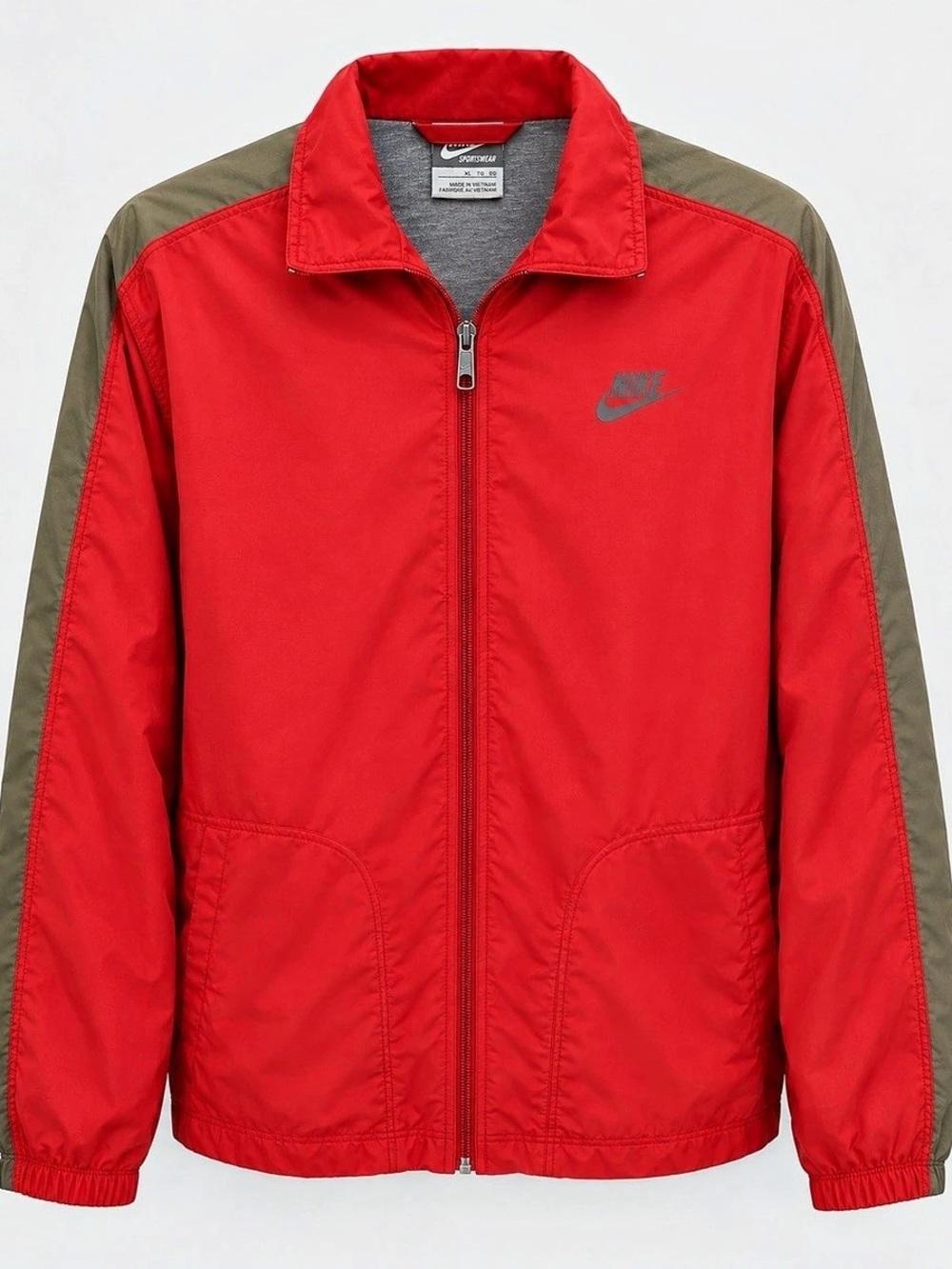 Nike Color Block Lightweight Jacket in Red & Green Size XL Like